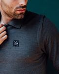 Longsleeve Polo Label Dark Grey