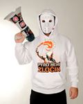 Mikina s kapucí Pyro není zločin (bílá)