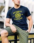 T-shirt "Authentic Brand" Navy/Yellow